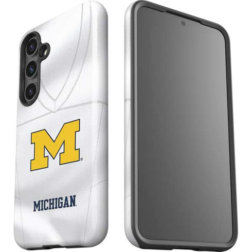 University of Michigan White Jersey Galaxy S25 Impact Case